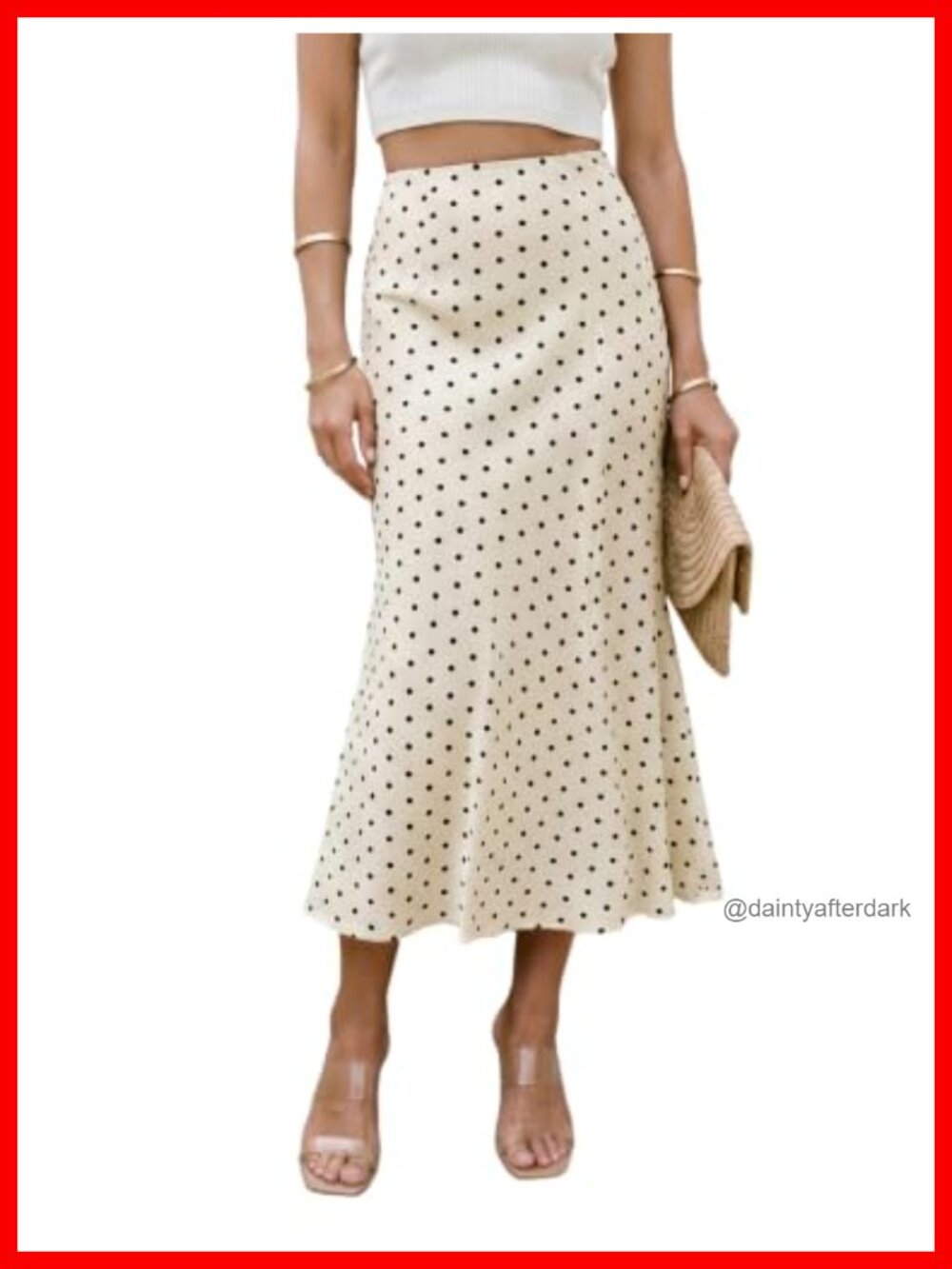 Women's High Waisted A-Line Midi Skirt Satin Flowy Casual